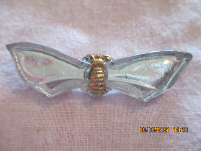 Insects #04 - Czech Glass Gold Moth on a Silver Back Silver Button