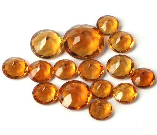 Natural AAA Citrine Cut Faceted Round Loose Gemstone For Making All Type Jewelry - Picture 9 of 13