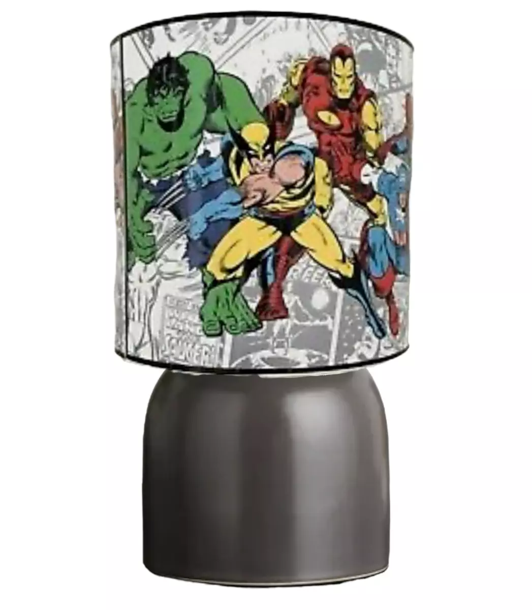 Marvel Lamp Small ceramic Avengers Black lamp corded switch