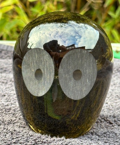 Whitefriars Glass Owl Paperweight Green Grey 4" 833g 60s 70s MCM Mid Century - Picture 7 of 20
