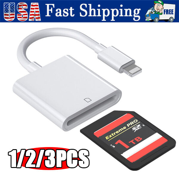 SD Card Adapter Camera Reader for iPad iPhone 6 6S 7 8 Plus 11 12 Pro Xs Max lot-image