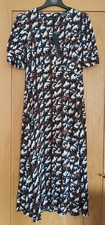 M&S Autograph Sateen V-Neck Midi Tea Dress UK 8 & 10 Reg