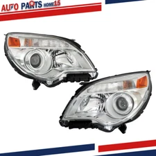 1 Pair Headlight For 2010-2015 Chevy Equinox LTZ Halogen Type Projector Chrome