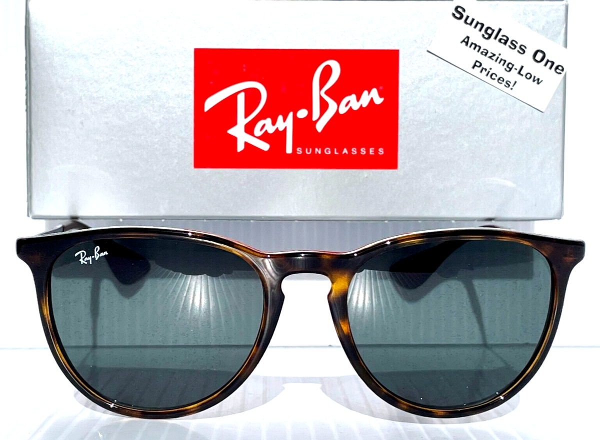 NEW Ray Ban ERIKA Tortoise Frame Dark Green Grey Lens Sunglass