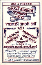 Morris Evans Household Oil Quack Medicine Mirror Image c1910 postcard HQ14