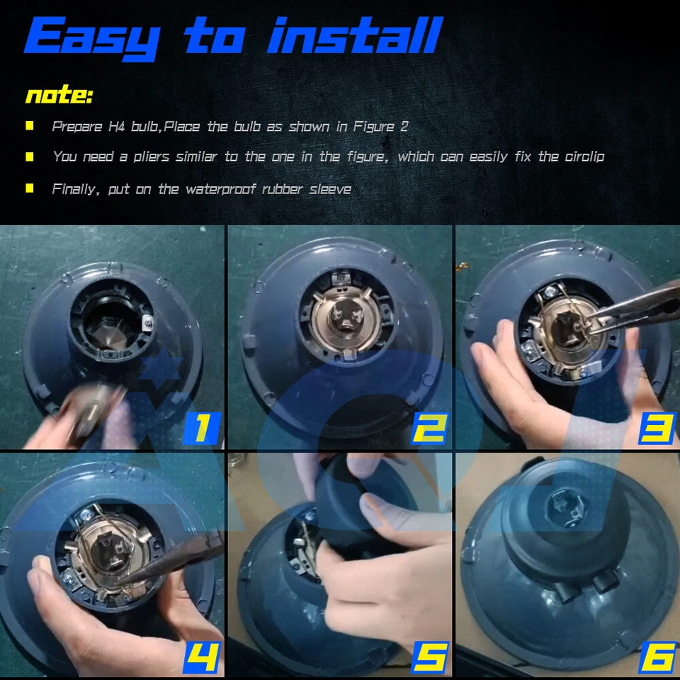 4pcs 5 3/4" 5.75 in LED Headlight Hi/Lo Beam for GMC C15/C1500 Suburban 1975 - Image 4 of 4