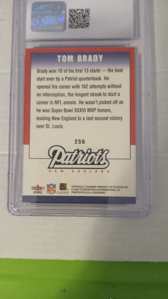 2002 Fleer Tradition #256 GOAT Tom Brady Building Blocks CGC 8.5 - Image 2 of 2