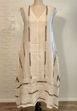 B NEW YORK Women's White Sleeveless Midi Shift Dress Medium