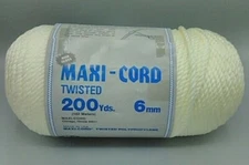 New Maxi-Cord Twisted - 200 yards - 6 mm -  Cream color Macrame Rop Cord