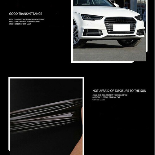 LH+RH Smoke TPU Headlights Protective Precut Film Sticker For Porsche Cayenne - Picture 4 of 10