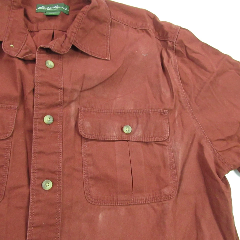 Eddie Bauer Shirt Mens Large Long Sleeve Rust Pockets Button Down Pocket - Image 3 of 4