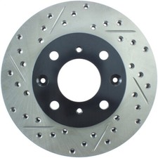 Stoptech 127.40023r Front Right Drilled Disc Brake Rotor For 1990-00 Honda Civic