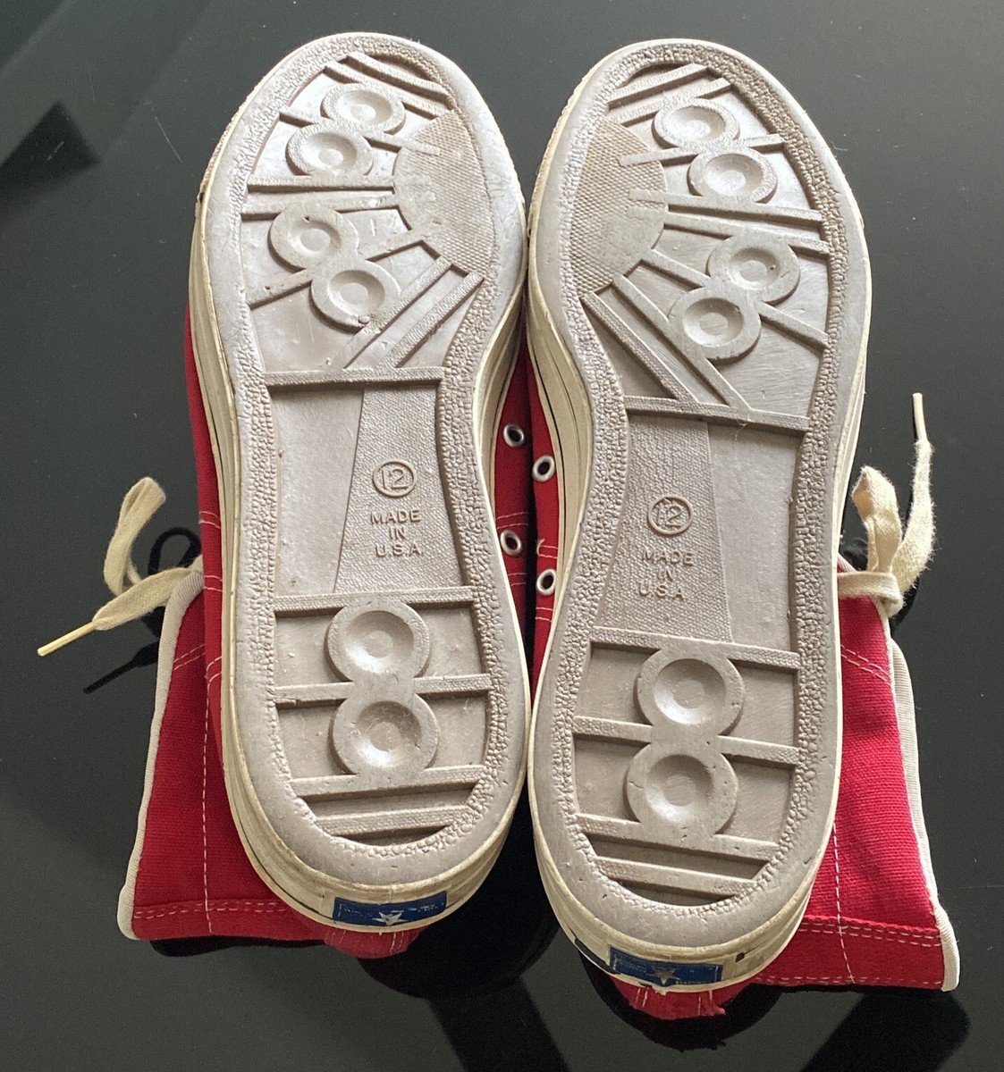 Vintage 1970s Converse High Tops Straight Shooters Red Basketball