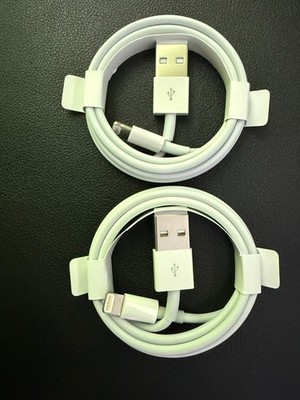 Genuine OEM Apple 1M Lightning To USB Cable (New) -Pack of 2 Cables-