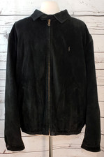Vintage Polo Ralph Lauren Suede Leather Jacket Coat, Black, Size XL VERY RARE 