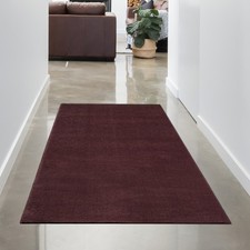 Teppich Uni Modern in dunklem Weinrot