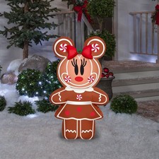 42" Gemmy Industries Christmas Inflatable Gingerbread Minnie Mouse Disney