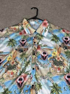 Birmingham Bulls Hockey Promo Hawaiian Button Up Shirt Men's XL Polyester