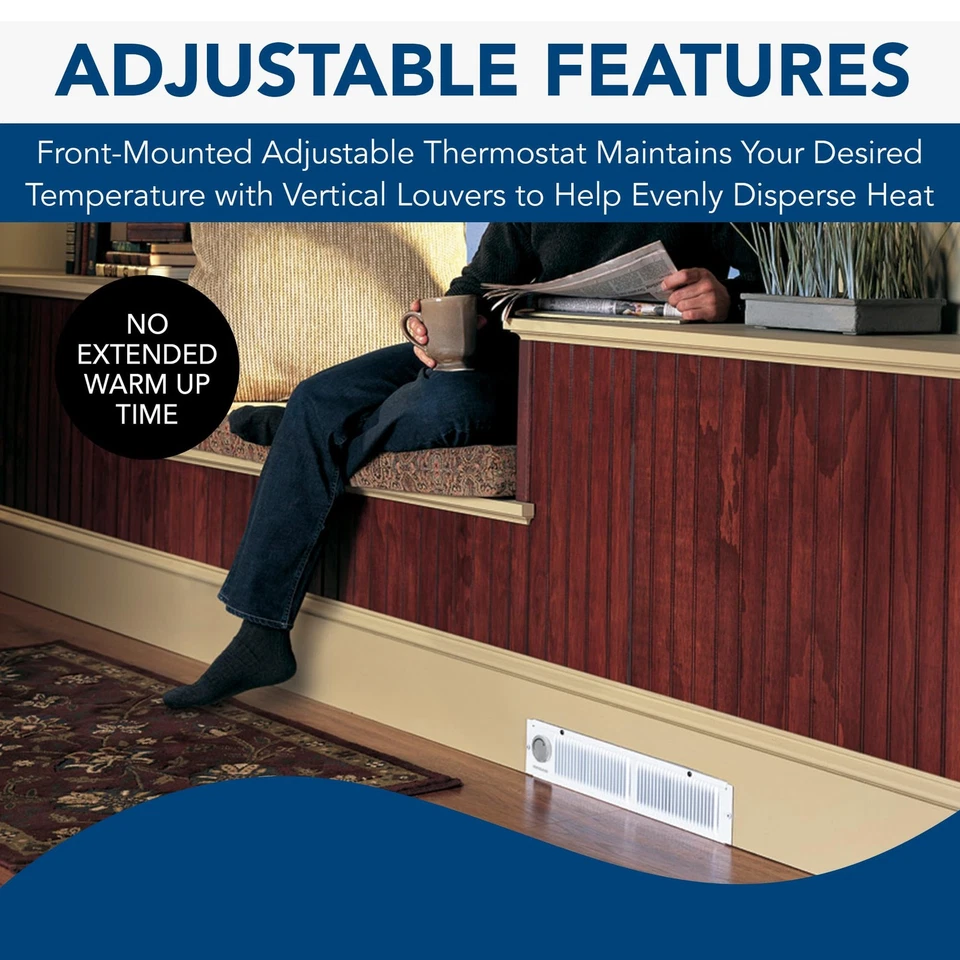 Broan-NuTone 112 Heater, Covers 150 sq. ft. at Factory Wired Voltage, White - Image 2 of 4