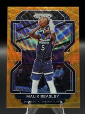 2021-22 Panini Prizm #98 Malik Beasley Orange Wave #/60