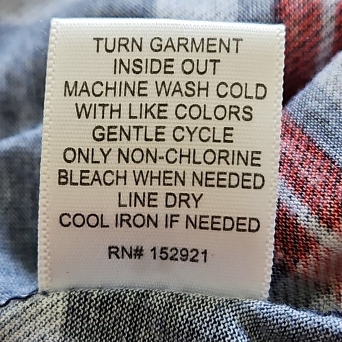 R N B Spitze hinten rot weiß & blau kariert Button-Down Hemd Lasche kurze Ärmel Gr. 2X - Bild 15 von 15