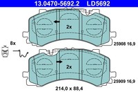 Bremsbelagsatz FÜR Audi Q7 (4MB, 4MG, 4MQ) - ATE 13.0470-5692.2