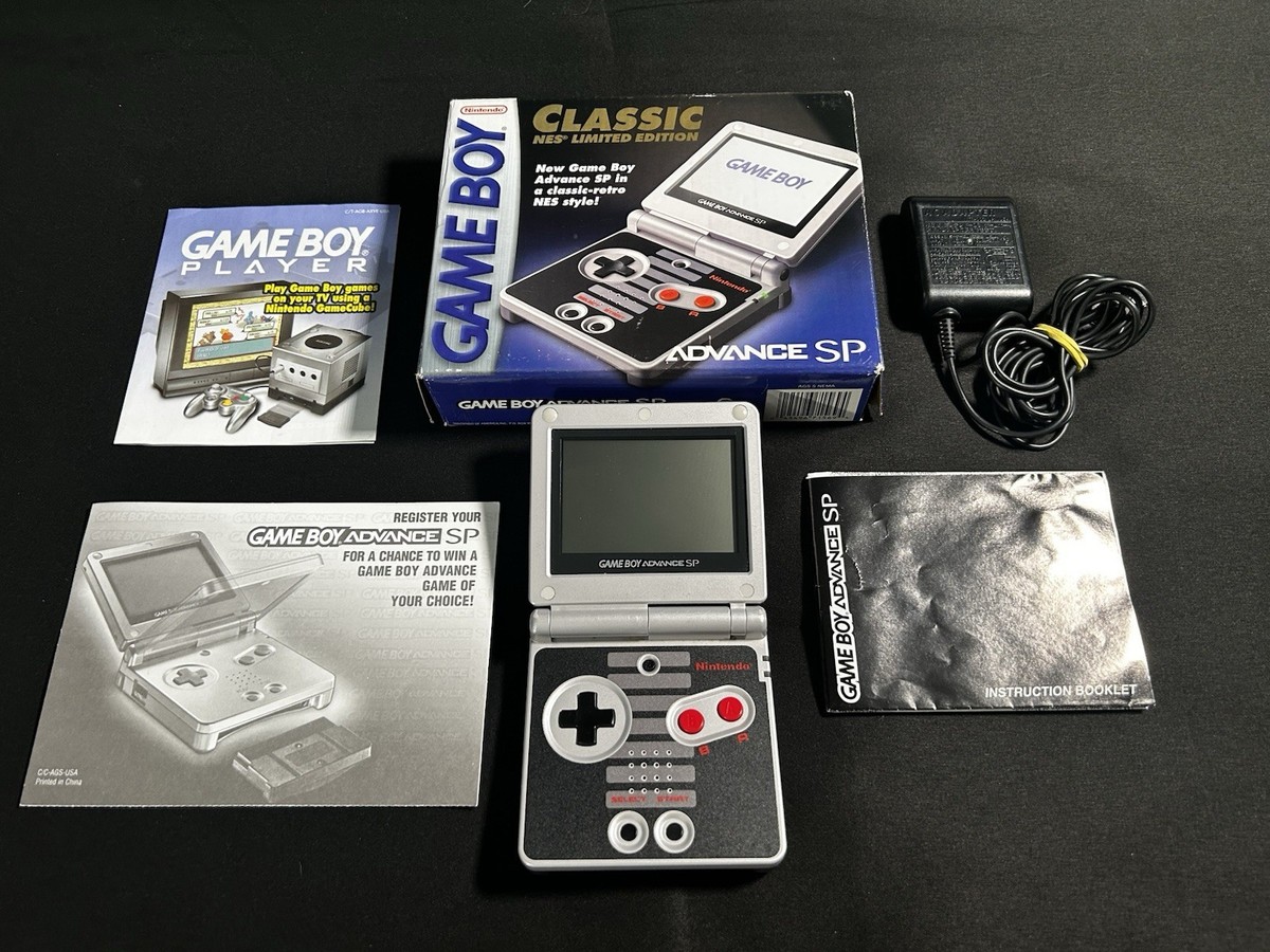 Nintendo Game Boy Advance SP Classic NES Limited Edition CIB With