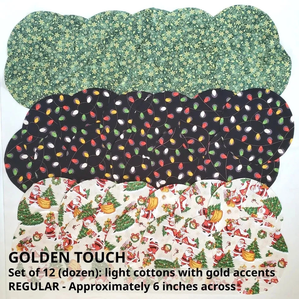 36 Holiday Jar Toppers - Three Dozen Fabric Circles - Image 3 of 4