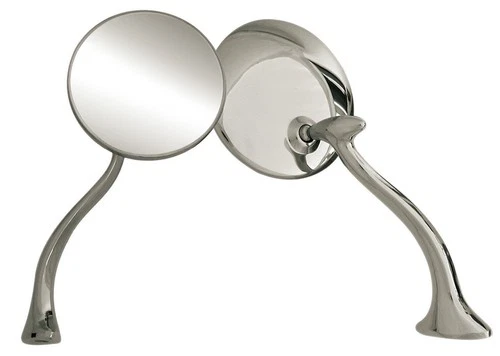 Swan Neck Outside Rearview Mirrors Stainless - Street Rod, Hot Rod, Rat Rod