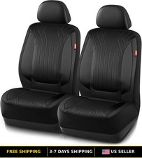 Waterproof Quilted Leather Car Seat Covers - Universal Fit, Front  Rear