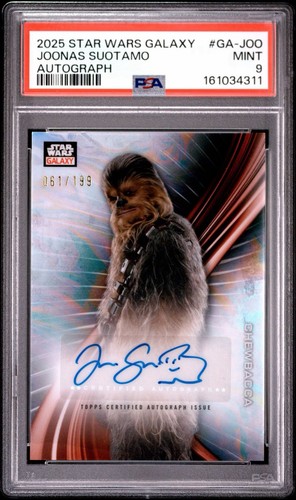 2025 Topps Chrome Star Wars Galaxy Joonas Suotamo Chewbacca Auto /199 PSA 9