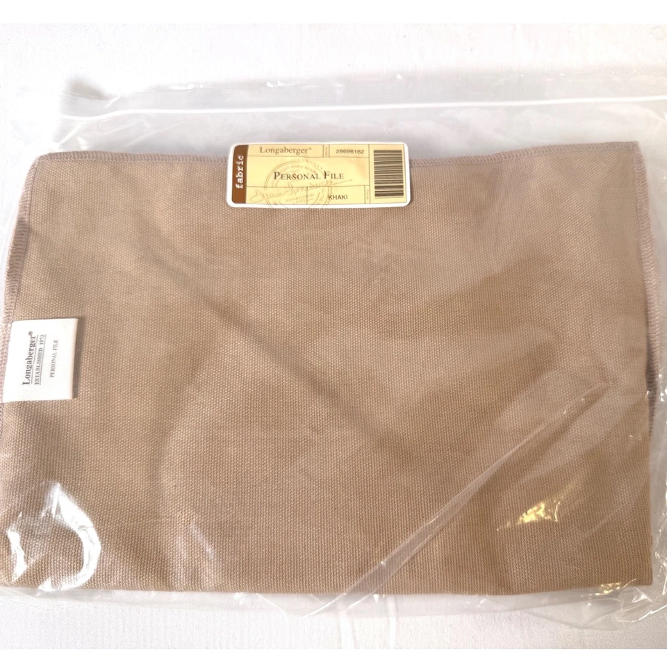 Longaberger Khaki Personal File Fabric Basket Liner New Vintage Minimalist 85-11 - Image 3 of 4