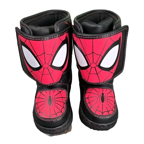 Marvel Boys Toddler 10 Spiderman Light-up Insulated Mid-Calf Winter Boots NEW - Picture 3 of 24