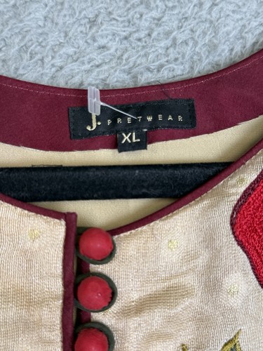 J Pretwear Kleid Damen Größe XL Maxi gefüttert bestickt langarm geblümt indisch - Bild 5 von 17