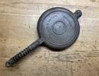 Rare Antique Wagner Cast Iron Waffle Iron #7 Pat’d Feb 22 1910 Coil Handles