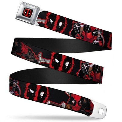 Buckle-Down Seatbelt Belt - Deadpool 2-Action Poses/Splatter Logo Bl (US IMPORT)