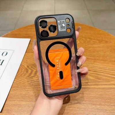 Matte Metal KickStand Magnetic Case Len Skin for IPhone 17 Pro Max 16 15 14 13