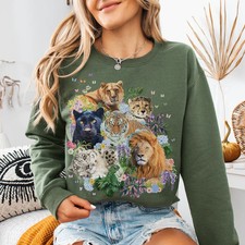 Colorful Big Cat Animal Lover Sweatshirt