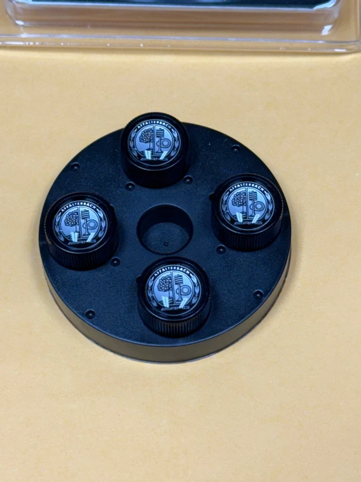 Mercedes-Benz подлинный AFFALTERBACH AMG шины клапана штока колпачок комплект черный OE новый - Изображение 4 из 4