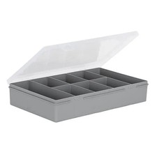 Wham Organiser Box 3.01 29cm with 8 Divisions Soft Grey/Clear