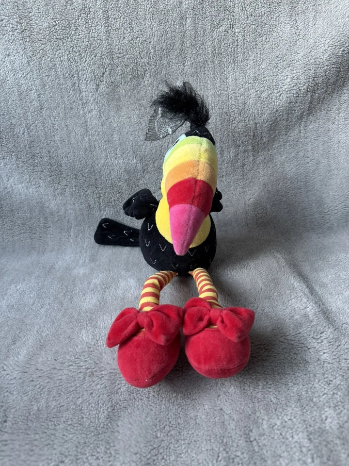 Retired Jellycat Boozy Bird Black Toucan Rainbow Beak Soft Plush Toy Vintage 12" - Image 2 of 4
