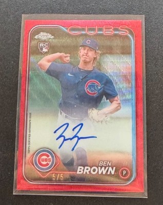 2024 Topps Chrome Update Ben Brown Rookie Red Auto /5
