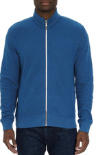 Robert Graham Moser Teal Blue Men's Cotton Full Zip Cardigan Jacket Size XL $198