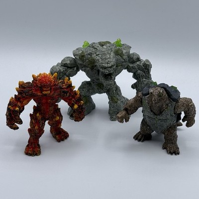 Lot of 3 Schleich Eldrador L Creatures Lava Golem Armoured Turtle Stone Monster