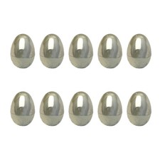 10-Pack Silver Plastic Easter Eggs 4x6cm No Glitter Decoration