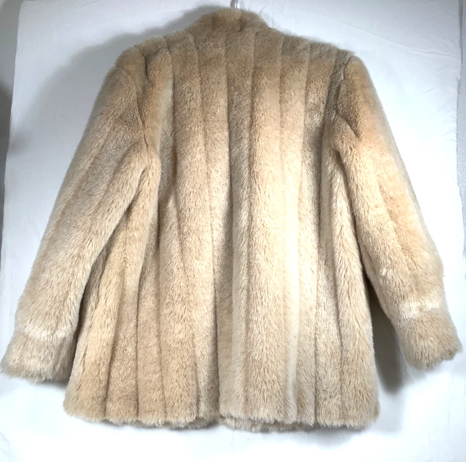 Abrigo de piel sintética vintage para mujer forrado satinado mafia esposa discoteca Foto 2 de 4