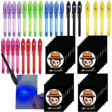 Invisible Ink Pen 28Pcs with UV Light Magic Marker for Secret Messages, Writi...