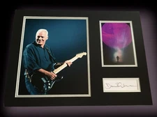 SIGNED DAVID GILMOUR PINK FLOYD AUTOGRAPH DISPLAY DARK SIDE OF THE MOON RARE COA