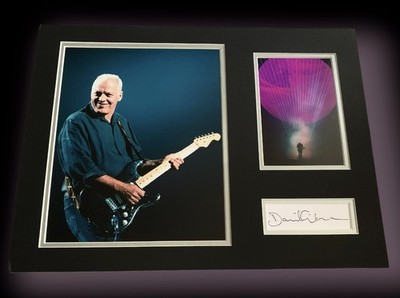 SIGNIERTES DAVID GILMOUR PINK FLOYD AUTOGRAMM DISPLAY DARK SIDE OF THE MOON SELTEN COA