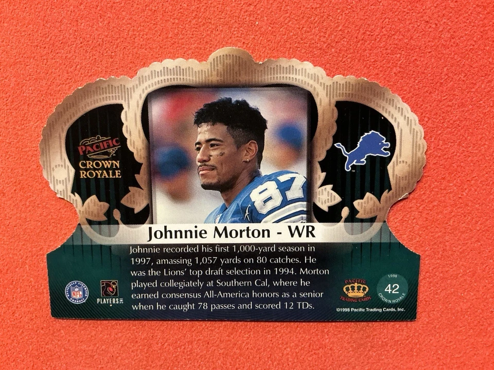 1998 Pacific Crown Royale Johnnie Morton 42 Detroit Lions🔥🔥🔥🔥🔥🔥🔥 - Image 2 of 2